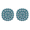 thumbnail image 2 of Dazzlingrock Collection Round Blue Diamond Triple Halo Cluster Screwback Stud Earrings for Women (0.95 ctw, Color Blue, Clarity I2-I3) in 10K White Gold, 2 of 4
