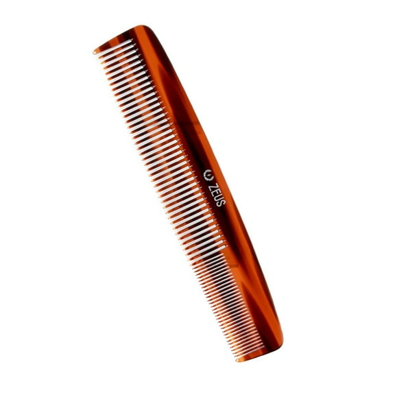 ZEUS 7.5" Saw-Cut Handmade 2-in-1 Beard & Mustache Comb, Traditional
