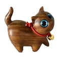 thumbnail image 1 of Wartleves Escultura de gato de madera Figura de gato de madera Miniatura Pequeña ✨2 Gatito Lucky Deco, 1 of 7