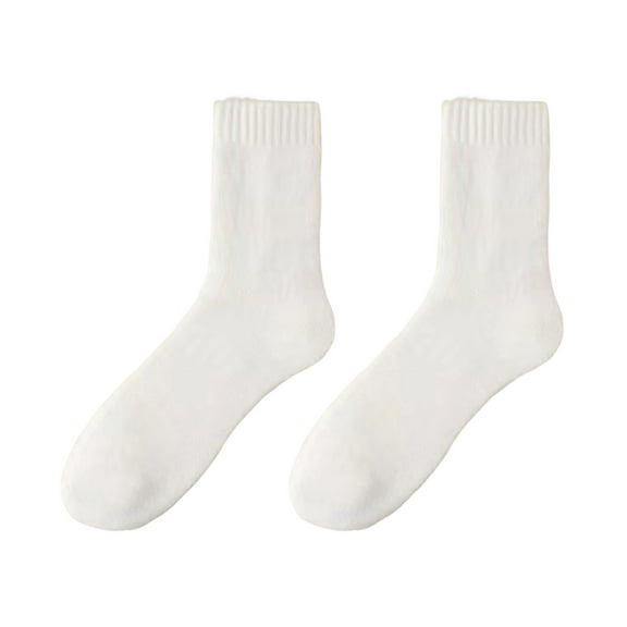 ievspot 1 Pair Men Winter Socks Mid-tube Thick Thermal Insulation Home Bedroom Wear Floor Socks Knitted Daily Wear Sport Socks