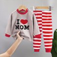 thumbnail image 2 of KPOPLK Boys and Girls Pajamas Sets Fall Winter Unisex Casual Graphic Print Pjs Sleepwear Clothes Size 4-5 Years,Red, 2 of 5