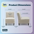 thumbnail image 3 of Serta Copenhagen Slipper Chair, Polyester Woven Fabric, Tufted Backrest, Sinuous Spring Cushion Seat Cream, 3 of 10