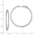 thumbnail image 3 of Sterling Silver Rhodium-plated Cubic Zirconia In and Out Hinged Hoop Earrings, 3 of 3