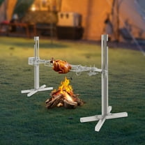 53" Portable Grill Large Stainless Steel,BBQ Spit Roaster Rotisserie Cooking Lamb Chicken Charcoal Grill Rotisseries,Height Adjustable