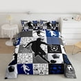 thumbnail image 2 of jejeloiu Football Game Gaming Twin Comforter Sets,Blue White Gray Buffalo Bedding Set For Men Women Reversible 2 Pieces, 2 of 8