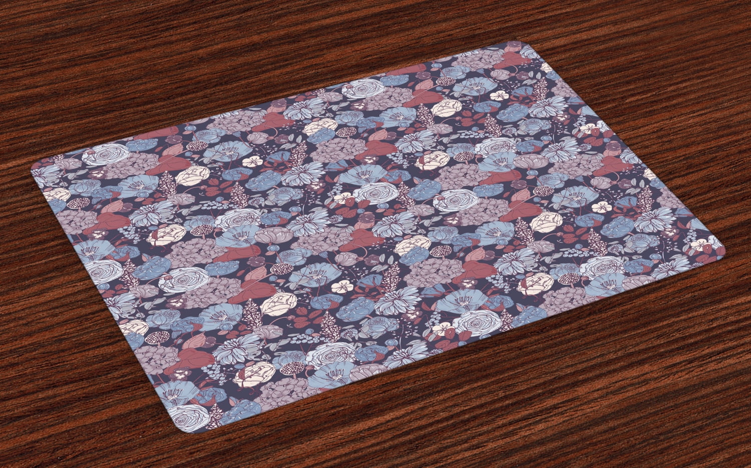 Vintage Placemats Set of 4 Romantic Flowers in Old Fashioned Style Spring Inspired Ornament