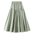 thumbnail image 2 of Fashionable Women's A Line Skirt Vintage High Waist Design Casual Everyday Wear For Spring And Summer Stylish Plaid Print Versatile And Comfortable, 2 of 2