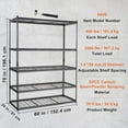 thumbnail image 2 of Ataucjin Garage Shelving, 5 Tire Storage Shelving Heavy Duty Garage Shelves 3000LBS Load Bearing, Full Metal Shelving Units, Durable Construction, Adjustable Shelves, Easy Assembly, 2 of 8