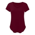 thumbnail image 5 of Tittly T Shirts for Women Basic Tees Womens Summer Tops V Neck Short Sleeve Basic Plain Tee T Shirt Tshirts Shirts Tops for Women Trendy RD2 XXL, 5 of 5