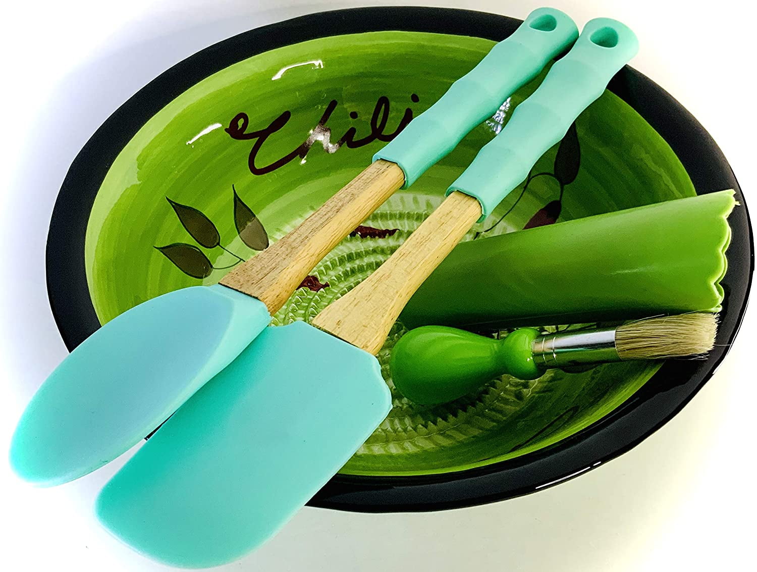 PREMIUM Self Grater Salad Bowl w/SILICON SPATULA AND SPOON 2PCS SET has NATURAL WOODEN HANDLE AND SILICON Handler cover BK -BS-211 BonCera PREMIUM Self Grater Salad Bowl w/SILICON SPATULA AND SPOON 2PCS SET has NATURAL WOODEN HANDLE AND SILICON Handler cover BK -BS-211 BonCera