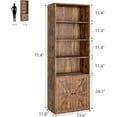 thumbnail image 2 of Kojooin 71'' Tall Farmhouse Bookcases Wooden 6 Tier Bookshelf with Drawer, Tall Narrow Bookcase with Shelves, Wood and Metal Bookshelves Storage Organizer, Industrial Display Standing Shelf Unit, 2 of 8