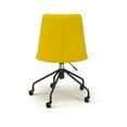 thumbnail image 3 of Pemberly Row Modern Velvet Chair Rolling Swivel Task Chair in Gold, 3 of 6