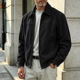 thumbnail image 4 of Men's Relaxed Fit Zip Up Jacket Lapel Collar Smooth Textured Coat with Pockets Fully Lined Casual Spring Fall Outfits Outerwear, 4 of 7