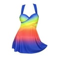 thumbnail image 1 of facefd Femmes Femmes Tankini Dos Deux Pièces Rehausseur Maillot de Bain Maillot de Bain Silhouette 4 m, 1 of 5