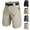 #03 Khaki, variant on Mens Multi Zipper Cargo Pockets Outdoor Shorts Waterproof Quick Dry Ripstop Elastic Waist No Belt Pants Loose Fit Hiking Fishing Daily Bottoms, #03 Gray, 4XL