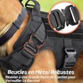 thumbnail image 3 of Arnés táctico para perros L negro, chalecos de anillo para perros de trabajo militar, arneses para perros de entrenamiento militar sin tensión, con clips de correa para senderismo kaili Sencillez, 3 of 4