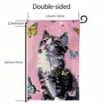 thumbnail image 3 of ONETECH Cute Cat Butterflies Garden Flag 12x18in Mother's Day Gift White, 3 of 6