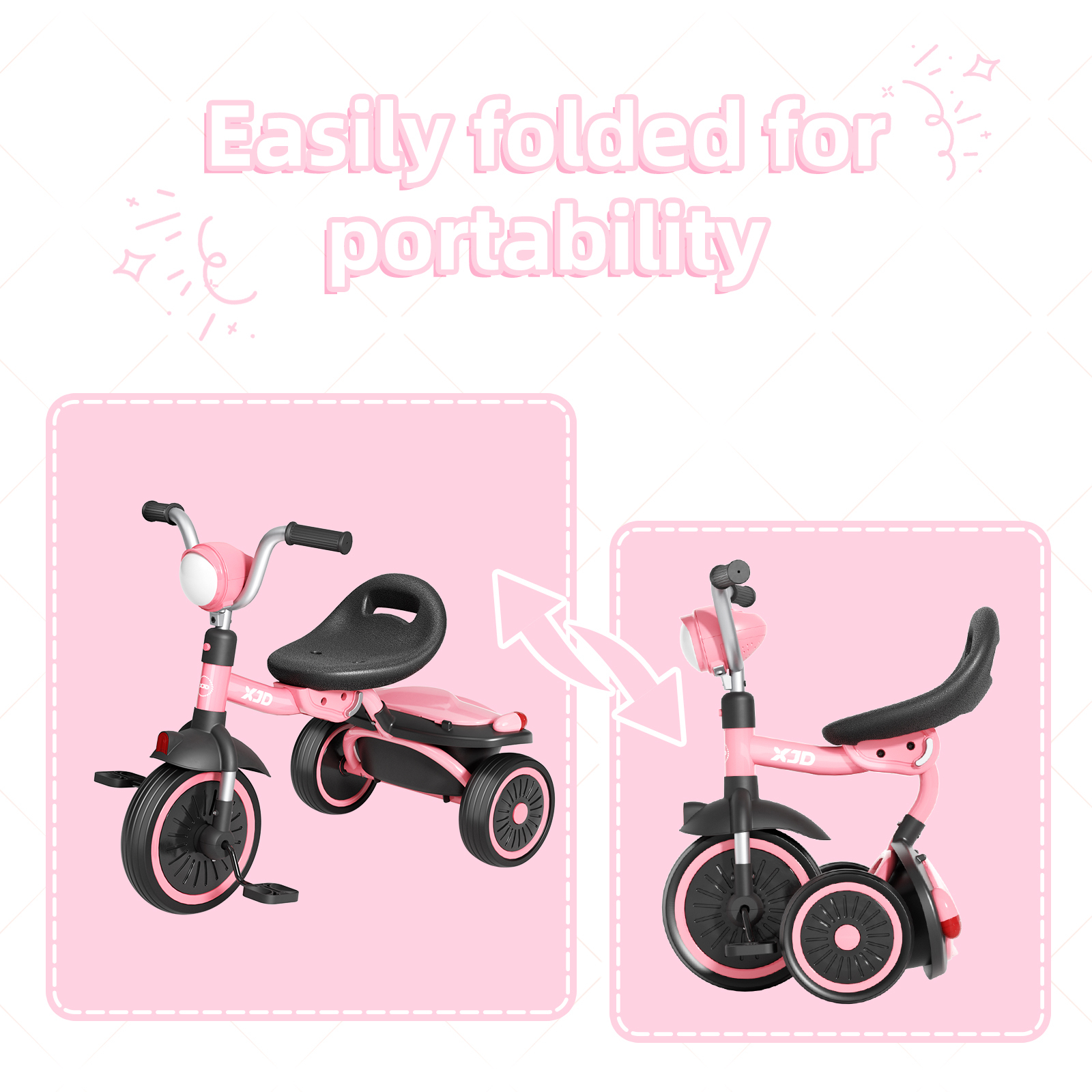 XJD 5-in-1 Toddler Tricycle for 1-4 Years photo 3