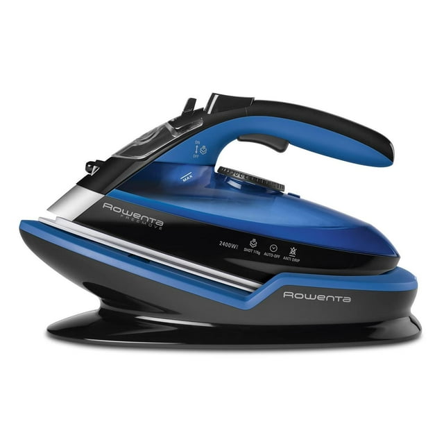 Plancha a Vapor Rowenta Freemove Negro Azul Microsteam 400 Soleplate 2400W