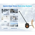 thumbnail image 3 of Pelle à Neige en Métal Robuste avec Roues, Lame Inclinée de 29x20 Pouces et Poignée Ergonomique Réglable à 5 Niveaux - Pousse-Neige Roulant pour Allée, Trottoir et Jardin, Outil de Déneigement Hivernal - Orange, 3 of 9
