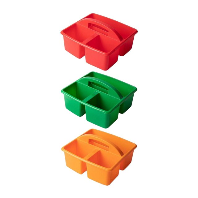 3 piezas Compartimiento de escritorio Basket Multi Grid Clasificación Divisor Artesanía Organizador de almacenamiento para papelería Maquillaje Sala de estar Oficina rojo verde naranja Gloria Cesta de almacenamiento