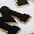 thumbnail image 5 of 3 Pack Chenille Iron On Glitter Varsity Letter "M" Patches - Black Chenille Fabric With Gold Glitter Trim - Sew or Iron on - 5.5 cm Tall, 5 of 8
