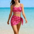 thumbnail image 5 of QNANSPI Girls 3 Piece Swimsuit, Beach Swimwear for Kids, 13-17 Years Youth Girls Two-Piece Swimsuit with Chest Pad Mesh Fabric Soft for Beach Pool Vacation, 5 of 6