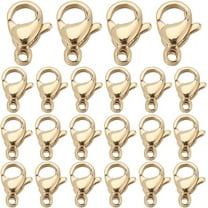 1 Box 100Pcs 24K Gold Plated Stainless Steel Lobster Clasps Bulk Jewelry Snap Hook Fastener Clasp 6x9mm Mini Small Bracelets Connectors Clips Closures Lobster Claw Clasps for Jewelry Making for DIY