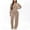 Khaki, variant on TIMIFIS Women's Two Piece Outfit Long Sleeve Crewneck Pullover Tops And Long Pants Tracksuit-Red-M - Fall