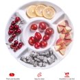 thumbnail image 4 of 2 Pcs Round Divided Snack Serving Plate Tray(White), Food Storage Tray Tray for Home, 4 of 5