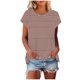 thumbnail image 1 of Mujeres de Manga Corta Tops Casual Cuello Redondo Impresión Blusa Poliéster Ligero Top, Camisa de las Señoras de la Moda para el Hogar Diario Y el Uso Cómodo, 1 of 9