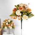 thumbnail image 2 of Artificial Fall Flowers Bouquet, Fake Rose Arrangement Autumn Table Centerpiece for Wedding, Home and Office, 2 of 6