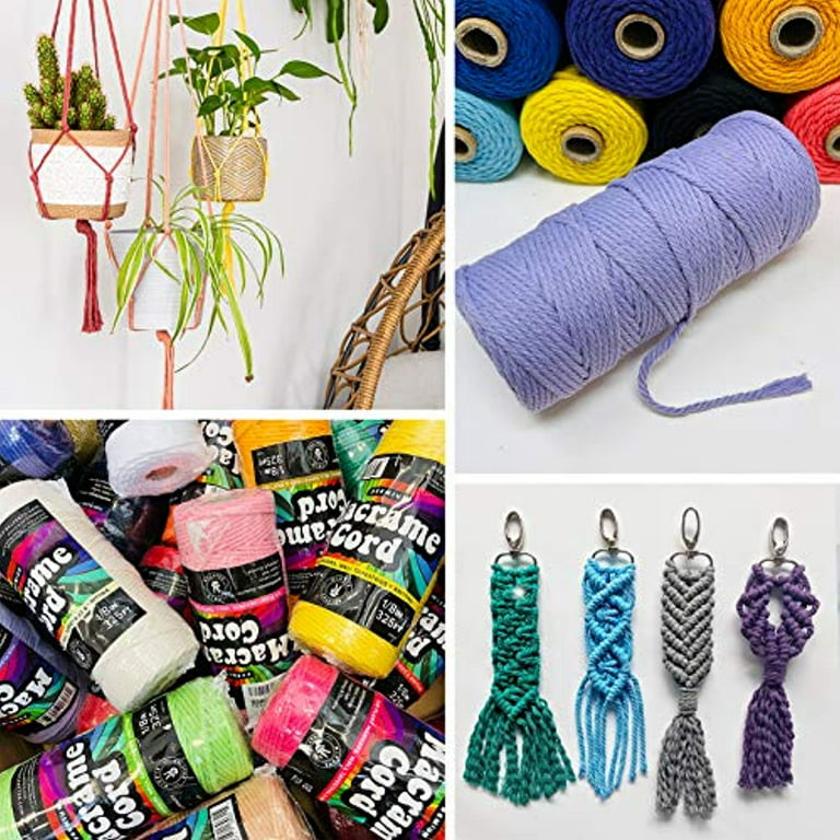 3mm Recycled Macrame String/1000 Ft Coloured Macrame Cord/soft Cotton Rope/100%  Recycled Cotton/diy Macrame Leaves Feathers Wristlets 