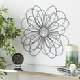 thumbnail image 2 of DecMode Black Metal 3D Wire Floral Wall Decor, 2 of 8
