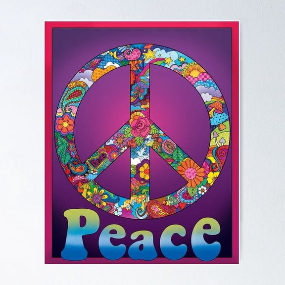 Peace Sign Poster Wall Art UNFRAMED PAPER POSTER, Home Decor