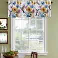 thumbnail image 3 of 2 Pack Valances for Window, Hummingbird Short Curtains for Kitchen Bedroom Living Room, Spring Farmhouse Oil Painting Sunflowers Rod Pocket Small Window Treatment Valance Drapes 60 x 18 Inch, 3 of 8