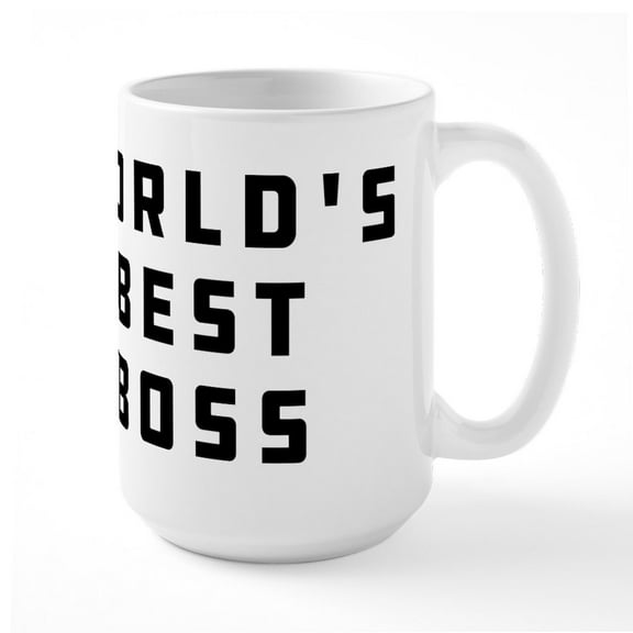CafePress - World's Best Boss - 15 oz Ceramic Large White Novelty Mug