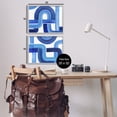 thumbnail image 3 of Stupell Industries Woven Blue Lines Geometric Color Abstraction Gray Framed by Grace Popp, 3 of 5
