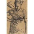 thumbnail image 2 of Adolph Menzel 11x14 Gold Ornate Wood Frame and Double Matted Museum Art Print Titled - Study of a Woman (C. 1875-1890), 2 of 4