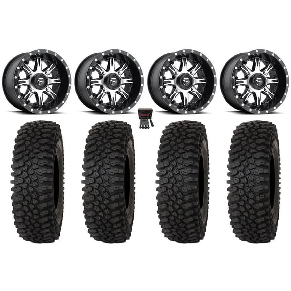 Fuel Nutz 14" Wheels Black 27" Roctane ST Tires Sportsman RZR Ranger
