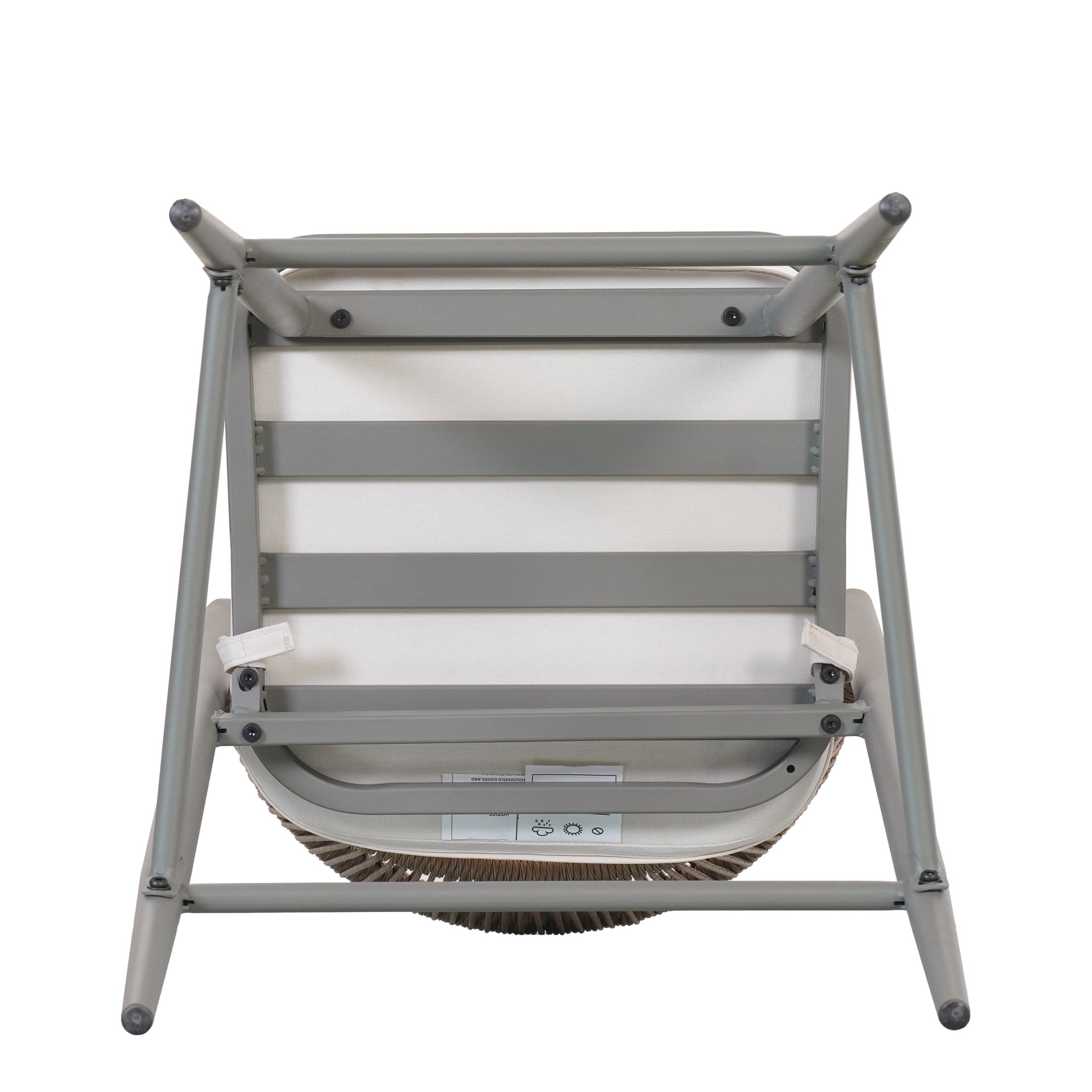Amara Modern Outdoor Patio Barstools, Iron Frame, Scallop-Shaped Backrest, Matte Grey, Set of 4