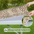 thumbnail image 6 of Beige and Brown Of Leopard Print Square Fitted Tablecloth with Elastic Edge,Square Table Cover,Washable Elastic Table Cover for Home Kitchen Party Decor 36"x36", 6 of 6
