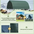 thumbnail image 6 of Mellcom 10'x10' Corral Shelter, Heavy Duty Round Style Canopy, Waterproof and UV Resistant Cover for Agricultural Storage,Green, 6 of 8