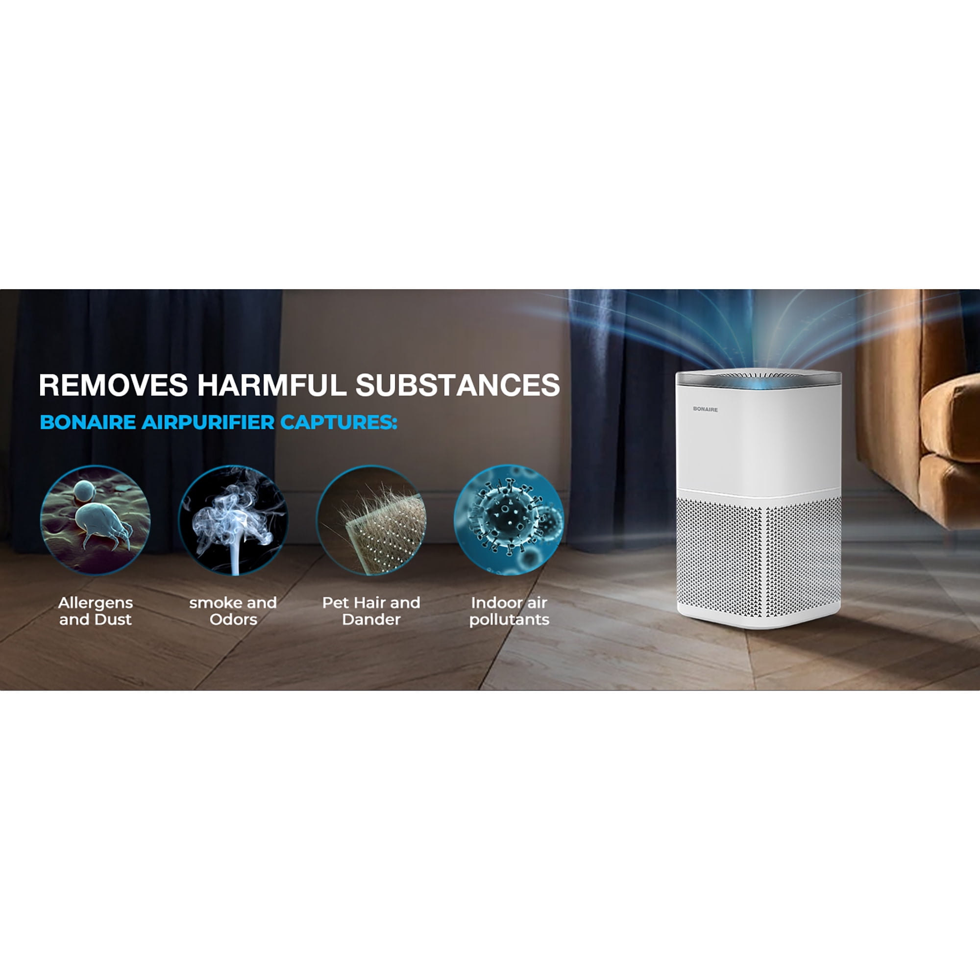 Bonaire: A4S Air Purifier Filter Replacement - HEPA13 Filter Eliminate Pollen, Smoke, Dust & Common Household Pollutants, Advanced Filtration System