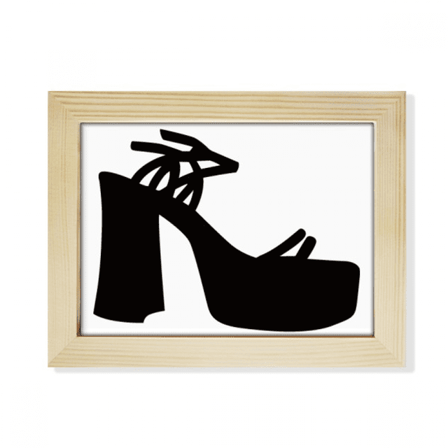 Black Women 's High Heels silueta patron Escritorio de madera Arte Pintura 6x8 pulgadas marco de foto foto
