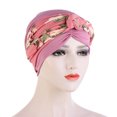 thumbnail image 1 of Turbante multicolor de moda con media trenza floral, sombrero trenzado con lunares, 1 of 6