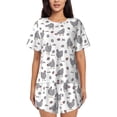 thumbnail image 1 of Balery Funny Chicken Conjunto de Pijama para Mujer con Estampado, Dos Piezas de Manga Corta y Shorts, Ropa de Dormir Suave con Cuello Redondo y Bolsillos-3X-Large, 1 of 6
