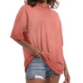 thumbnail image 3 of MOSHU Oversized T Shirts for Women Short Sleeve Vintage Print Cotton Tees Washed Plus Size Shirts Casual Baggy Womens Tops, 3 of 8