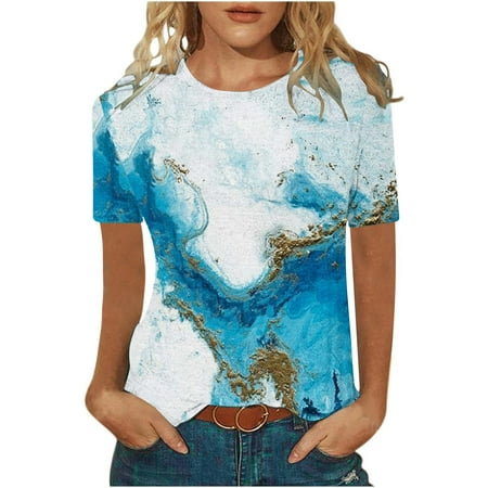 

kakina CMSX Plus Size top Clearance Women s Printed Printing T-Shirt Tops