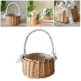 thumbnail image 6 of 2x Wicker Rattan Flower Basket Wedding Flower Girl Baskets Rustic Woven Storage Basket with Hale for Wedding Home Garden Decor natural, 6 of 8